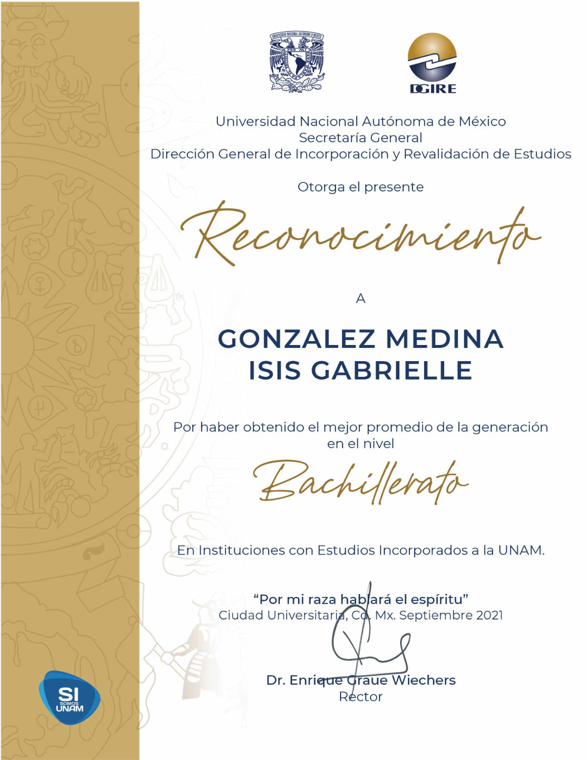 Reconocimiento unam